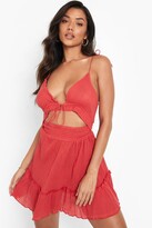 Thumbnail for your product : boohoo Tie Shoulder Cheesecloth Beach Dress