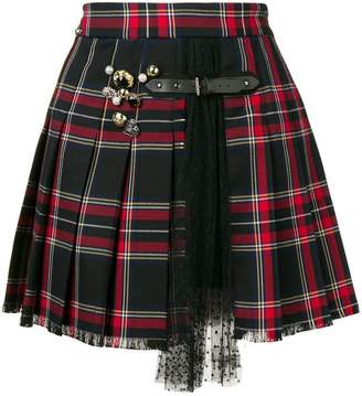 Liu Jo embellished tartan pleated skirt