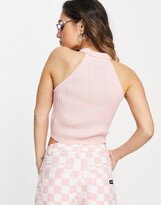 Thumbnail for your product : Collusion knit sleeveless polo in pink