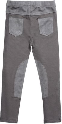 Imoga Stretch Suede and Jersey Leggings, Gray, Size 2-6