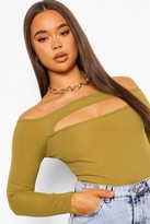 Thumbnail for your product : boohoo Off The Shoulder Long Sleeve Cut Out Bodysuit