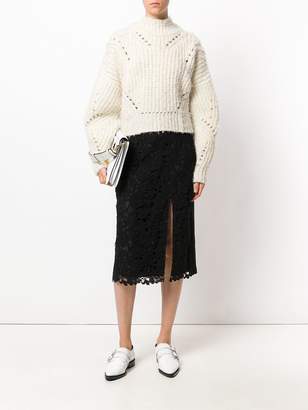 MSGM lace overlay skirt