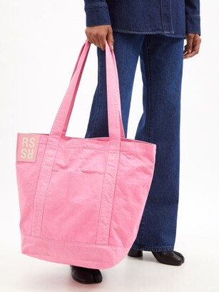 Raf Simons Logo-patch Zipped Canvas Tote Bag - Pink