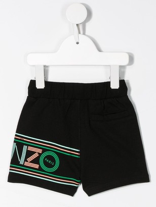 Kenzo Kids Striped-Logo Track Shorts