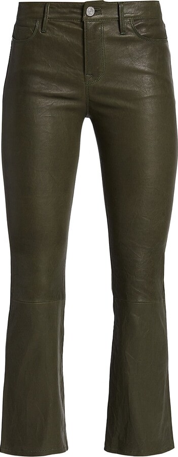 FRAME Le High 'N' Tight recycled leather-blend straight leg pants