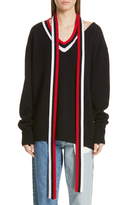 Thumbnail for your product : Monse Tie Neck Wool Sweater