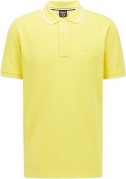 HUGO BOSS Cotton Blend Polo Shirt With Chest Logo - Yellow Men's Polo  Shirts size 2XL - ShopStyle
