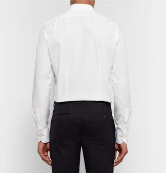 Paul Smith White Slim-Fit Contrast-Cuff Cotton-Poplin Shirt - Men - White
