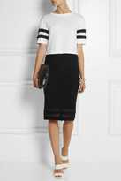 Thumbnail for your product : Karl Lagerfeld Paris Ashley mesh-trimmed stretch-jersey skirt