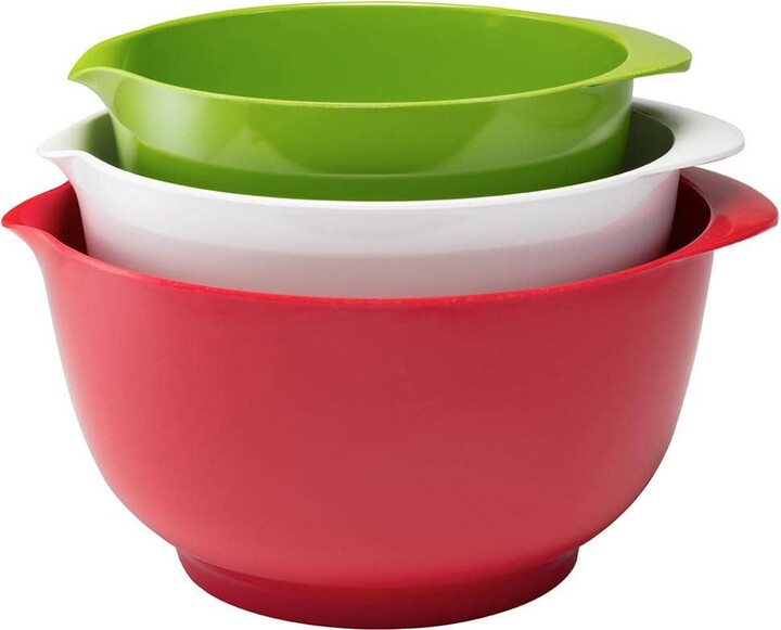 Hutzler 2, 3, and 4 l Melamine Mixing Bowl Set in Holiday Colors (Set of 3)