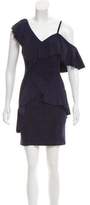 Thumbnail for your product : Alice + Olivia Ruffle-Trimmed Suede Dress