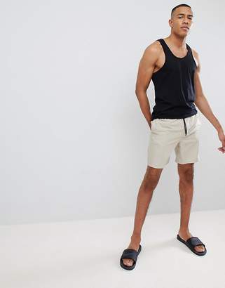 ASOS Design Tall Swim Shorts 2 Pack In Navy & Stone Mid Length Save
