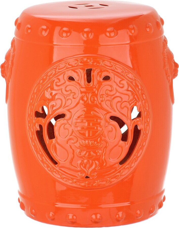 Drum Stool Sunnydaze Decor White Ceramic Barrel Garden