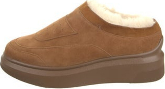 Suzanne Rae Suede Slip-On Sneakers Brown Rubber Trim Round-Toes Platform Includes Box & Dust Bag