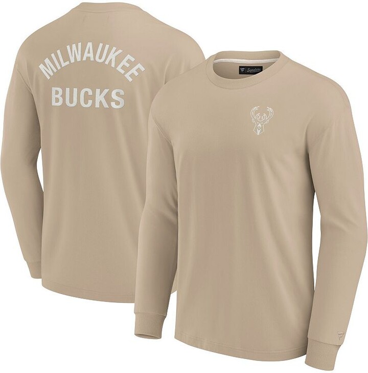 Unisex Fanatics Signature Khaki Milwaukee Bucks Elements Super Soft Long Sleeve T-Shirt
