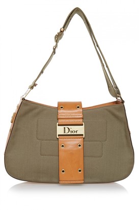 Christian Dior Canvas & Leather Shoulder Bag