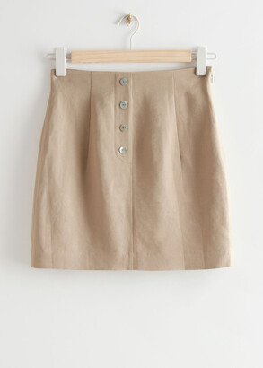 And other stories Fitted Buttoned Mini Skirt