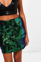 Thumbnail for your product : boohoo Velvet Irridescent Mini Skirt