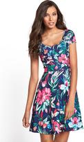 Thumbnail for your product : Club L Floral Cross Back Skater Dress