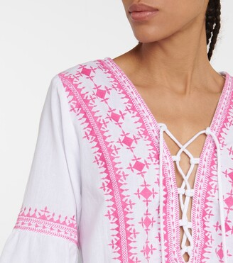 Melissa Odabash Martina cotton and linen embroidered minidress
