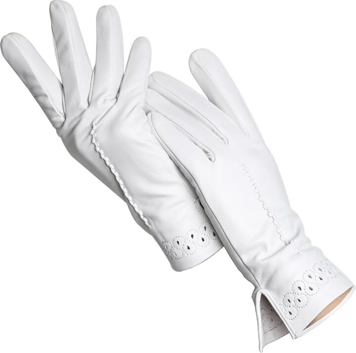 VIKIDEER Long Leather Gloves For Women - Touchscreen With Plush Lining