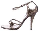Thumbnail for your product : Gucci Metallic Snakeskin Sandals
