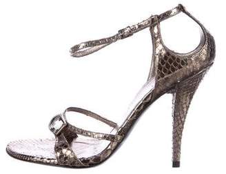 Gucci Metallic Snakeskin Sandals