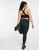 Thumbnail for your product : South Beach Plus cross back square neck sports light support sports bra in black