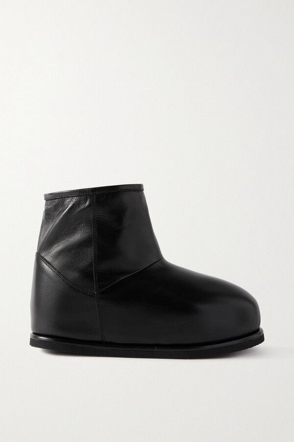 Amina Muaddi Heidi Shearling-lined Leather Boots - Black - ShopStyle