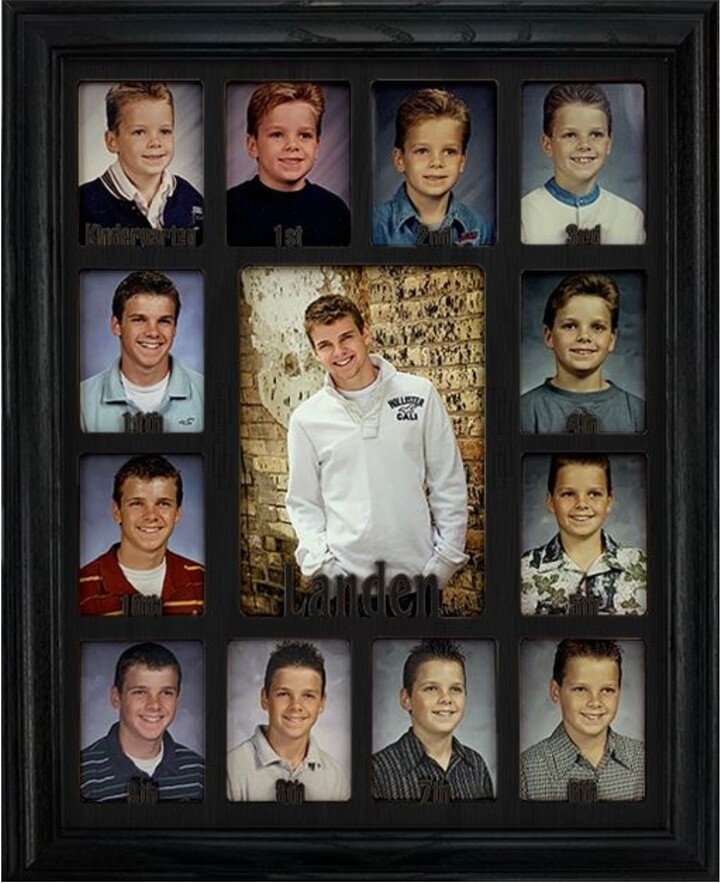 Etsy School Years Picture Frame - Personalized Holds Twelve 2.5" X 3.5" School-Year Photos & 5" 7" Graduation | Black Frame