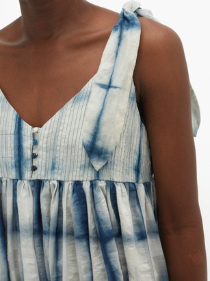 Story mfg. Mfg. - Daisy Tie-dye Organic Cotton Maxi Dress - Blue White