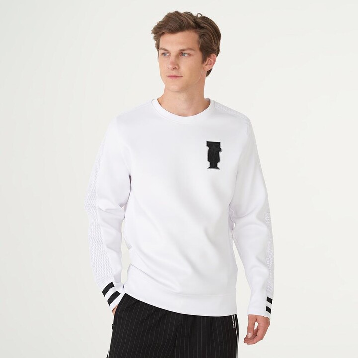 Karl Lagerfeld Paris Quilt And Mesh Logo Pullover - ShopStyle Sweaters
