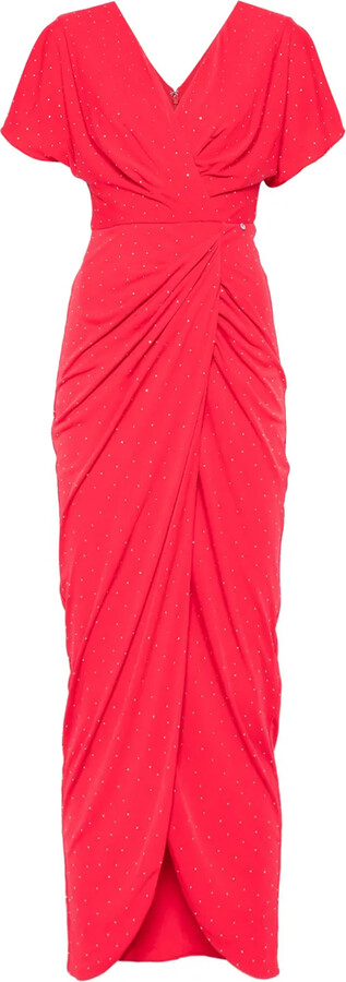Nissa Red Rhinestone-Embellished Dress