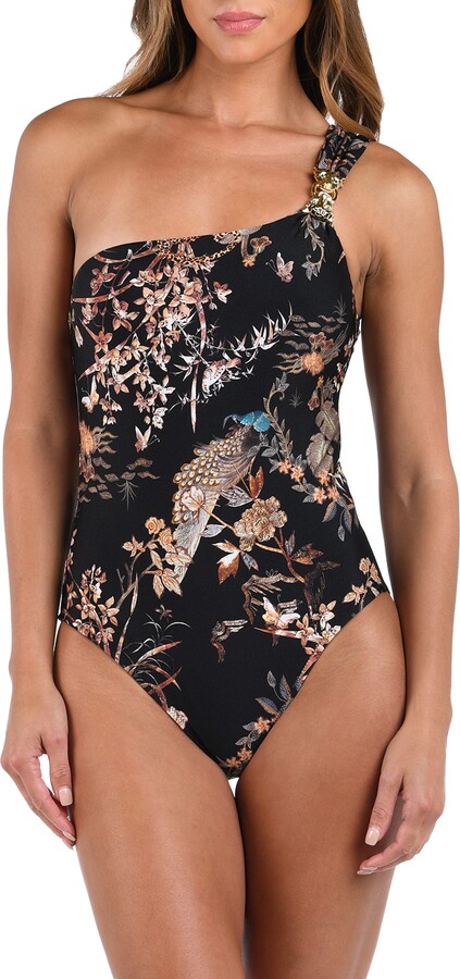 L'Agence Karmin Jungle One-Shoulder One-Piece Swimsuit