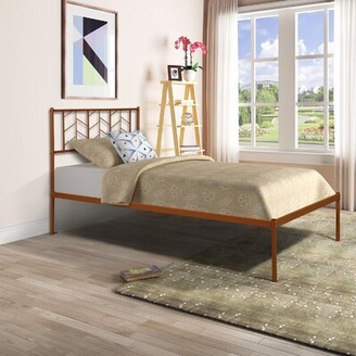 George Oliver Bivona Vintage Simple Large Space Steel Bed Frame With  Headboard Bedroom Furniture - ShopStyle