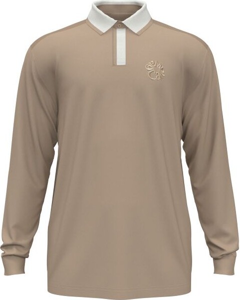 Callaway Men's Legacy Collection Block Mixed Media Long Sleeve Golf Polo, Small, Fields Of Rye