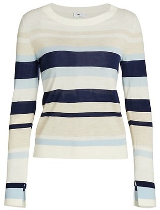 Akris Punto Striped Long-Sleeve Wool Sweater