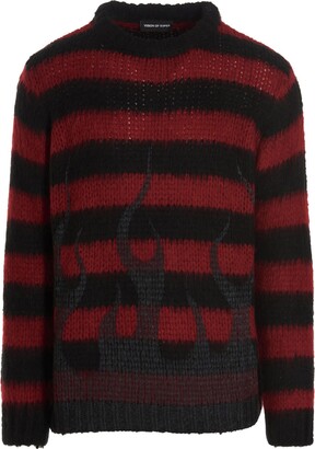 Men's Black And Red Stripe Sweater | ShopStyle