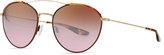 Thumbnail for your product : Barton Perreira Universal Fit Gamine Round Aviator Sunglasses, Gold/Havana