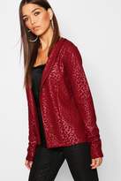 Thumbnail for your product : boohoo Leopard Collar Duster Jacket