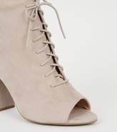 Thumbnail for your product : New Look Comfort Flex Peep Toe Lace Up Heels