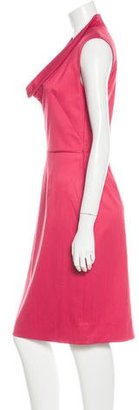 Lela Rose Wool-Blend Midi Dress