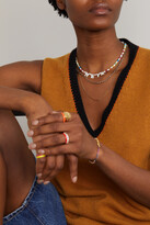 Thumbnail for your product : Roxanne First Heya 14-karat Gold, Agate And Mother-of-pearl Necklace - Pink