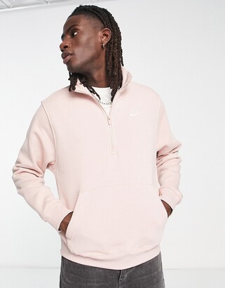 pink nike half zip top
