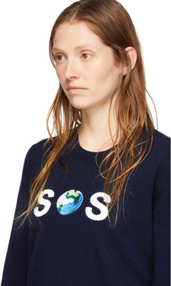 Stella McCartney Navy We Are The Weather SOS Sweatshirt