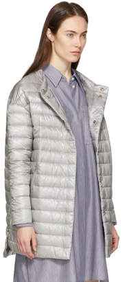 Herno Silver Down Long Cocoon Coat