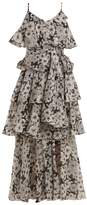 Thumbnail for your product : Lisa Marie Fernandez Imaan Ruffled Floral Print Cotton Dress - Womens - Black White
