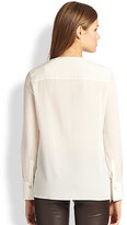 Thumbnail for your product : Brunello Cucinelli Stretch Silk Bib Blouse
