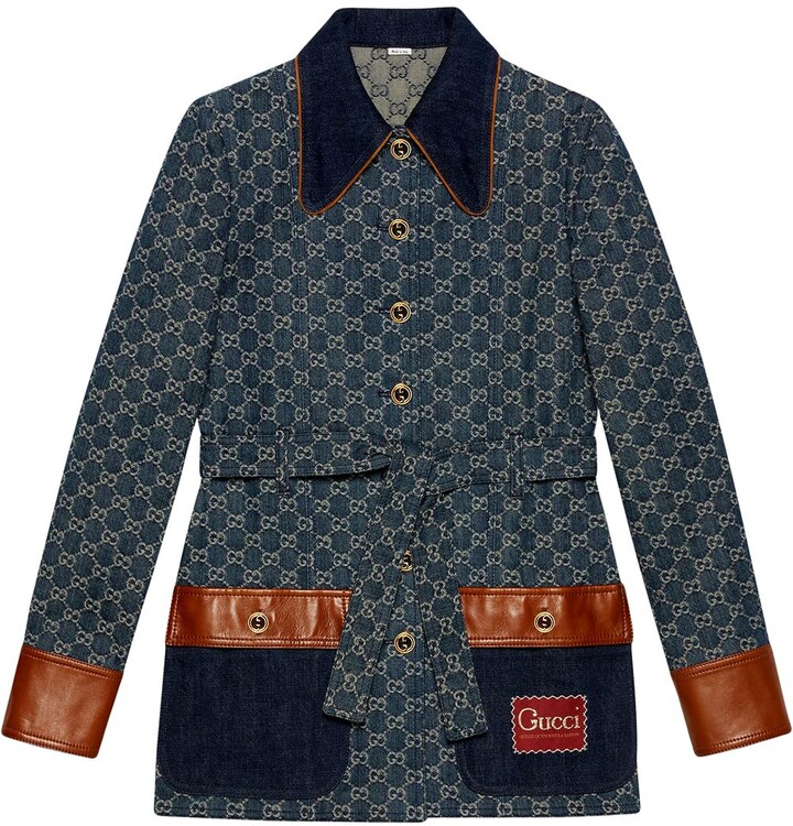Gucci GG pattern denim jacket - ShopStyle
