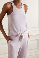 Thumbnail for your product : I.D. Sarrieri Coffee Mornings Lace-trimmed Modal-blend Pajama Top - Lilac